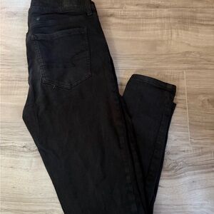 American Eagle Outfitters Charcoal Button-Fly Jeans